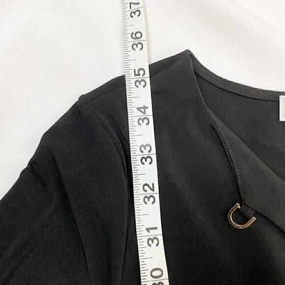 Michael Michael‎ Kors Roll Tab Long Sleeve Belted Shift Dress Black Extra Small - Picture 8 of 8